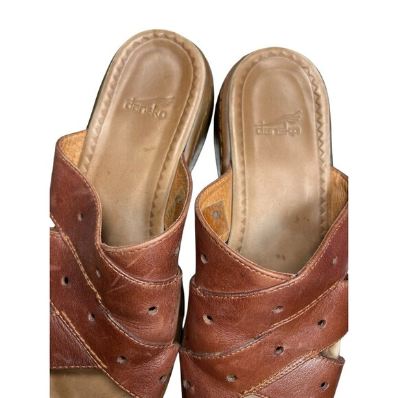 Dansko Women’s Brown Leather Slip-On Sandals Comfort Slides Size 39 EU / 8.5-9 - Picture 6 of 9